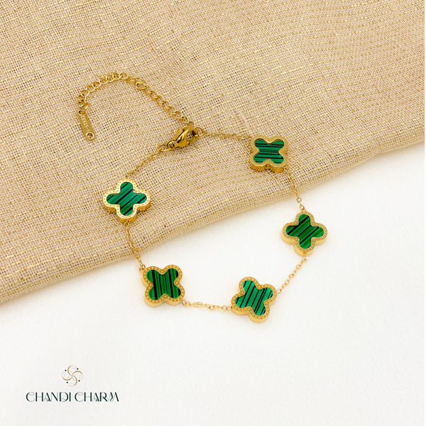 Four Leaf Clover Bracelet - Green