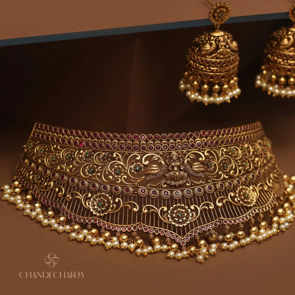 Antique Lakshmi Design Choker Set