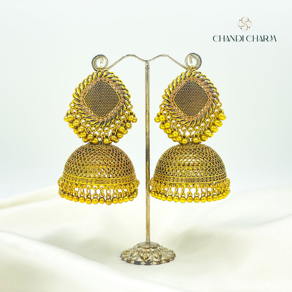 Traditional Drop Jhumka - Gold