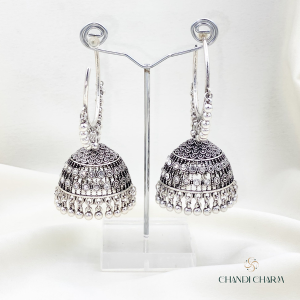 Hoop Nagina Jhumki Bali - Silver