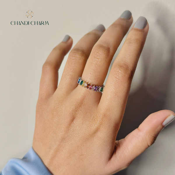 Rainbow Zircon Ring