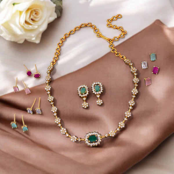 Multicolor Ziva Victorian Jewellery Set- New Arrival